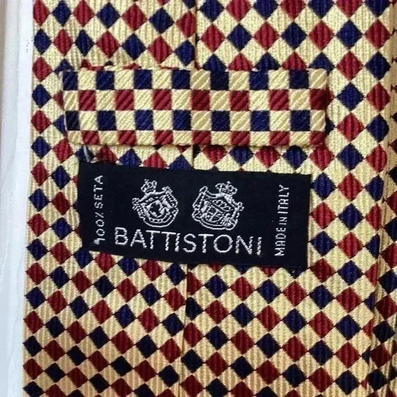 Battistoni 100%Silk geometric made in Italy Necktie - Picture 3 of 4
